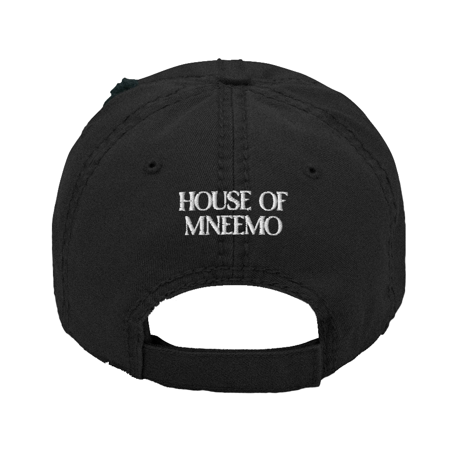 MNEEMO Distressed Cap — Black
