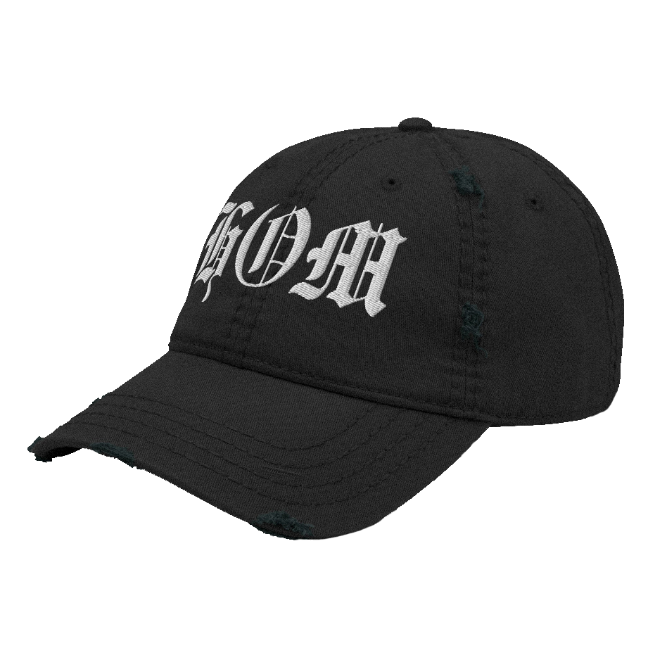 MNEEMO Distressed Cap — Black