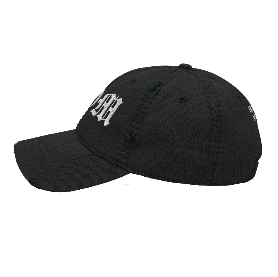 MNEEMO Distressed Cap — Black