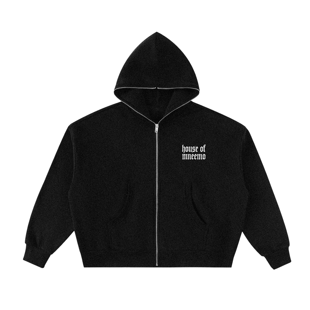 MNEEMO Full-Zip Hoodie — Black