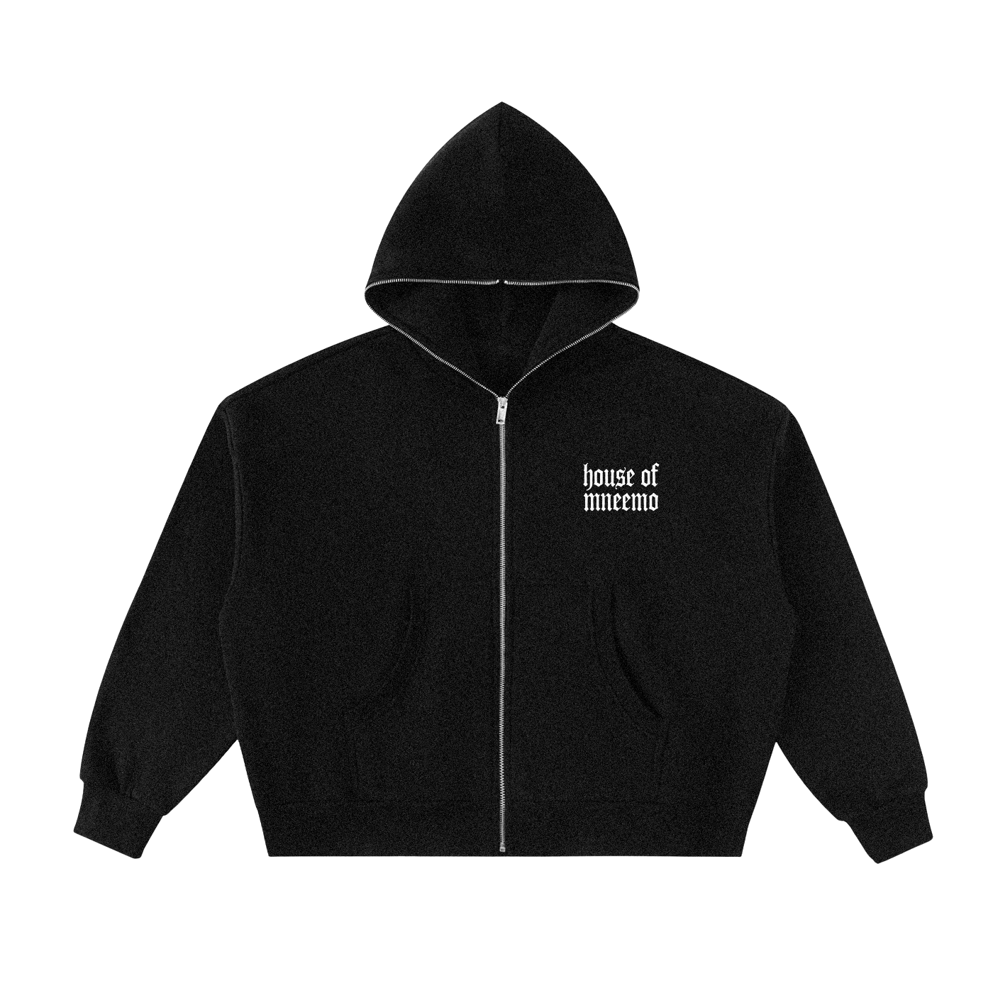 MNEEMO Full-Zip Hoodie — Black